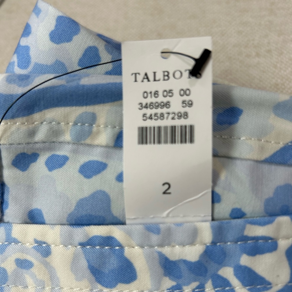 Talbots Relaxed Chino Below Waist Ankle Length Paisley Blue Paisley Size 2 NWT - Picture 7 of 9